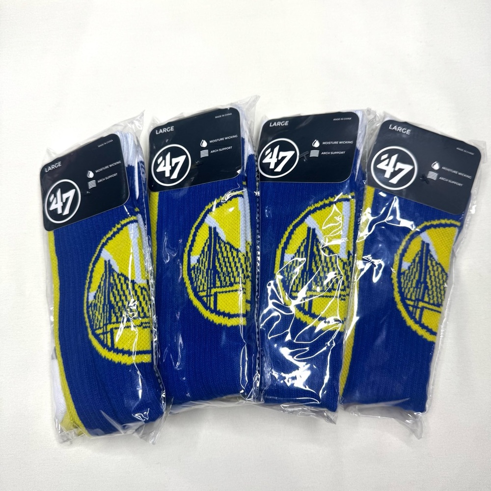 4 Pairs of Golden State Warriors big logo socks - Picture 1 of 7